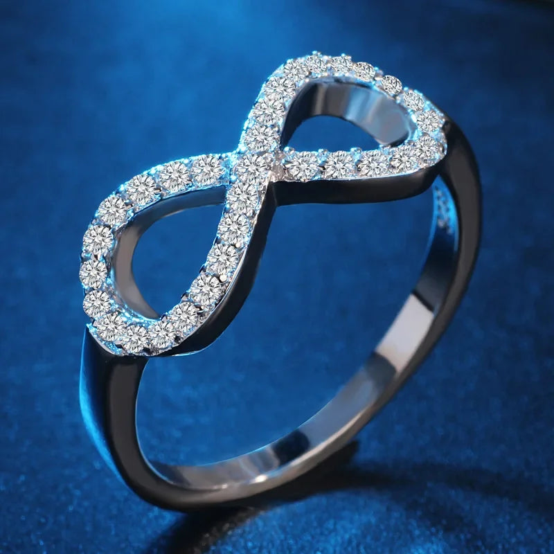 Endless Love 925 Sterling Silver Infinity Ring"