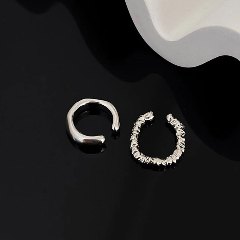 Punk Style Non-Piercing Ear Cuff - Irregular Geometric Metal Fake Cartilage Earring