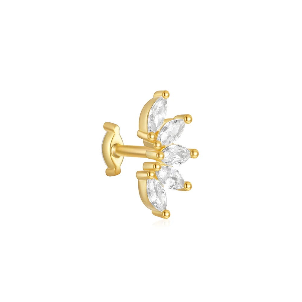 925 Sterling Silver Crown Horse Eye Zircon Heart