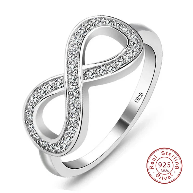 Endless Love 925 Sterling Silver Infinity Ring"