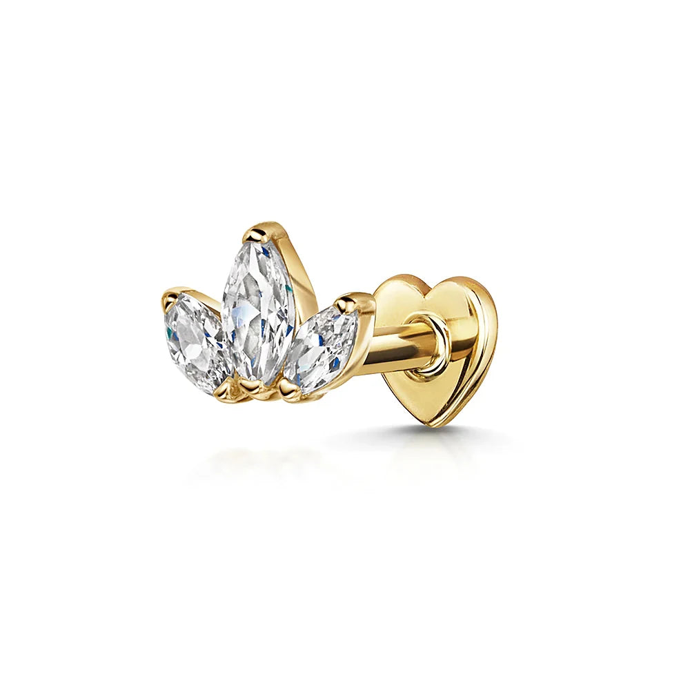 925 Sterling Silver Crown Horse Eye Zircon Heart