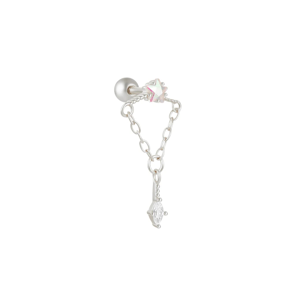 925 Sterling Silver Crown Horse Eye Zircon Heart