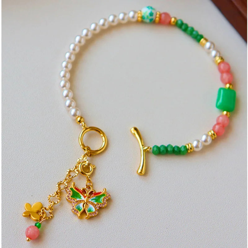 Stainless Steel 18K Gold Plated ColorPop Enamel Bracelet