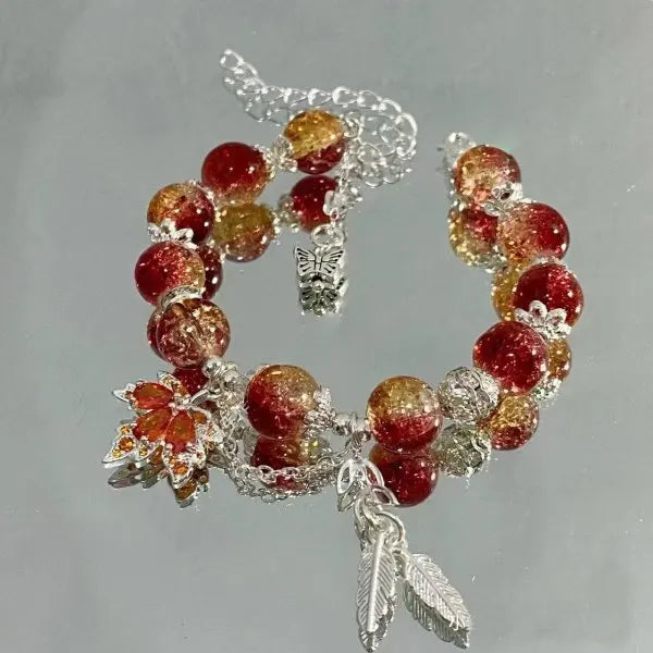 Light Luxury Purple Glass Crystal Beaded Bracelets