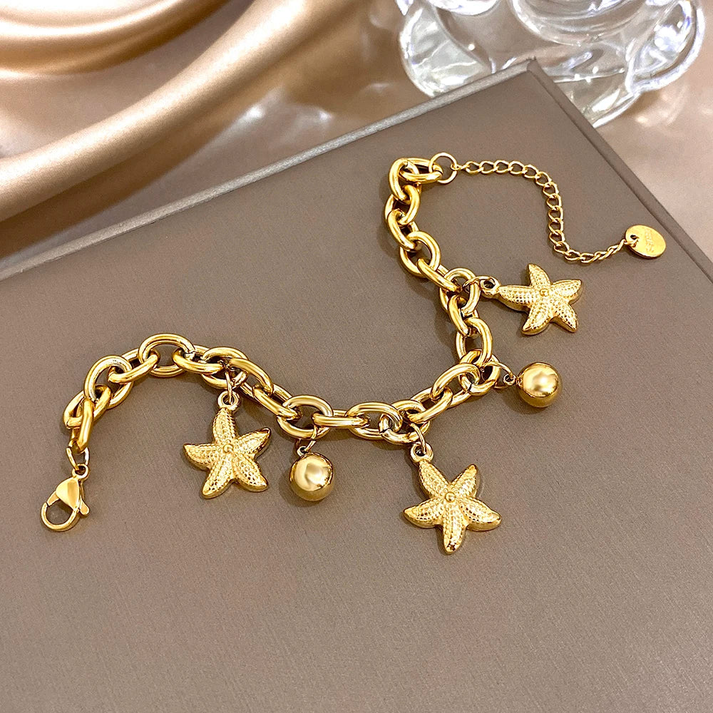 Stainless Steel Starfish Whisper Bangle