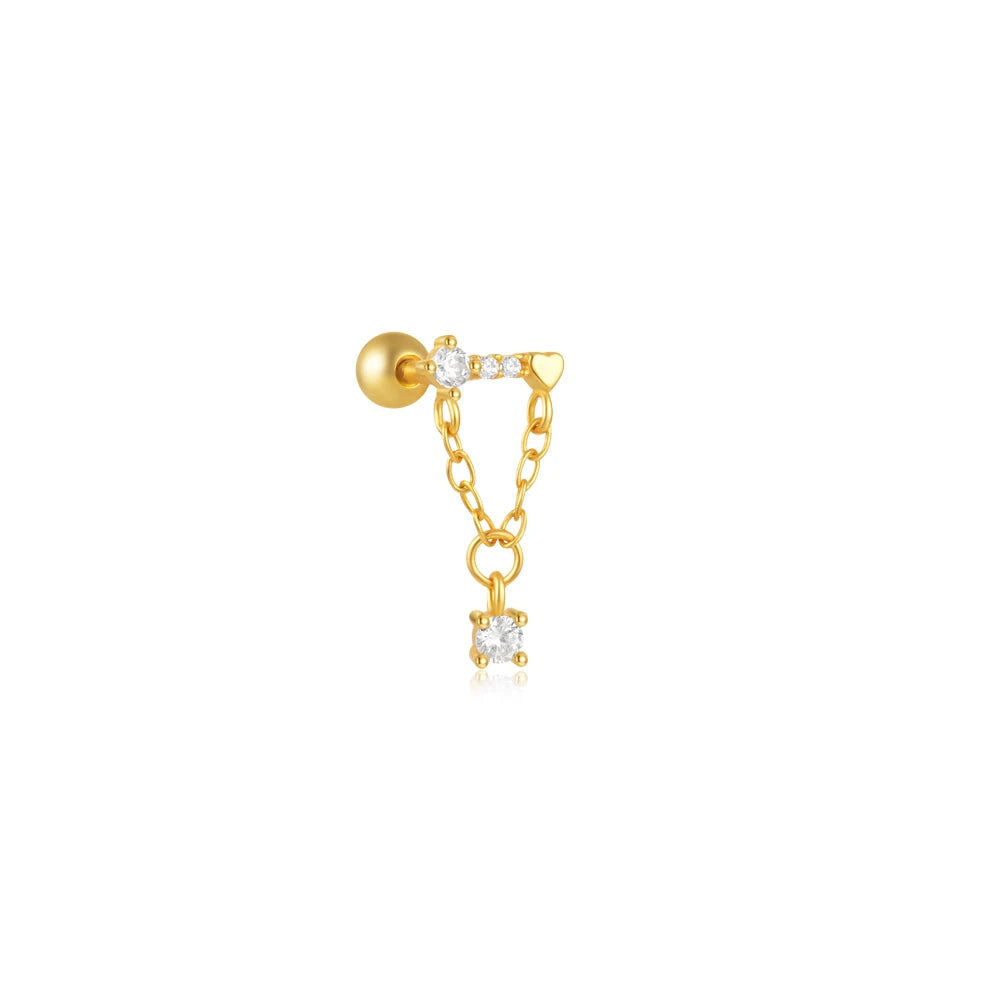 925 Sterling Silver Crown Horse Eye Zircon Heart