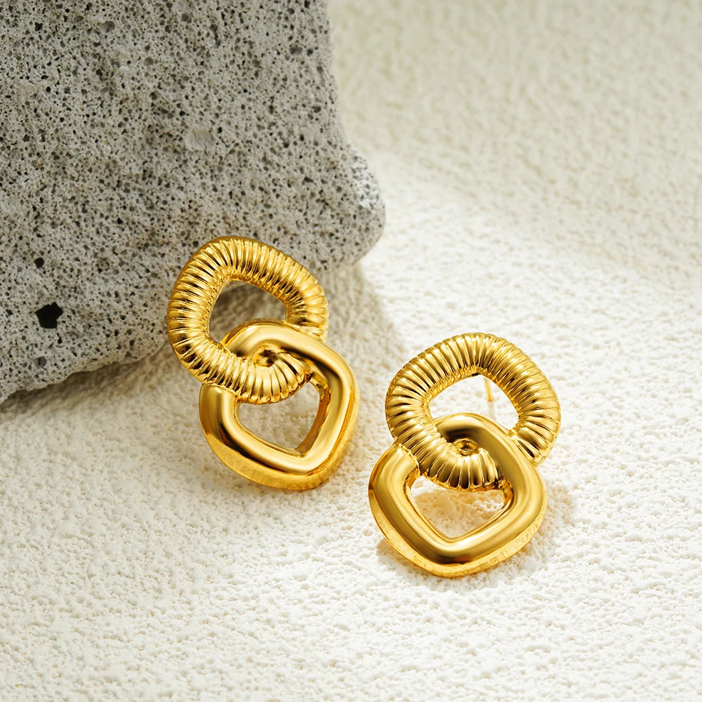 Vintage Glossy Knot Earrings | Stainless Steel Gift