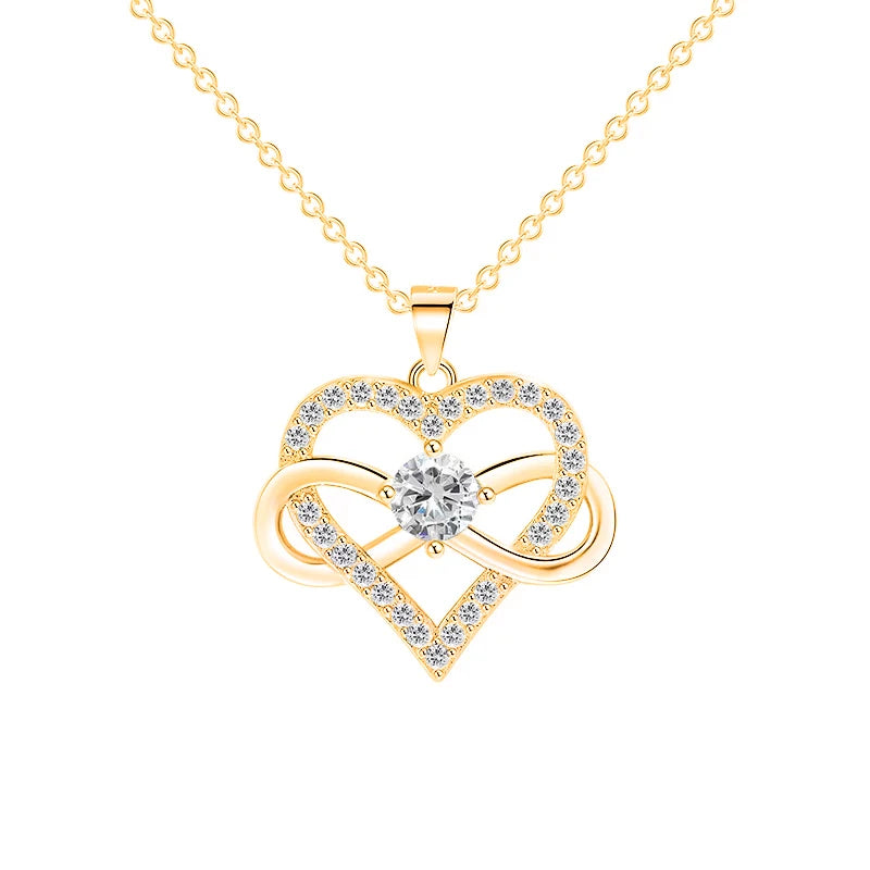 Luxury Infinity Love Heart Zircon Necklace Her