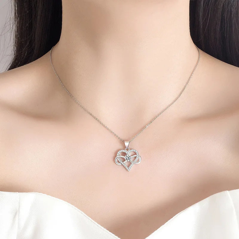 Luxury Infinity Love Heart Zircon Necklace Her