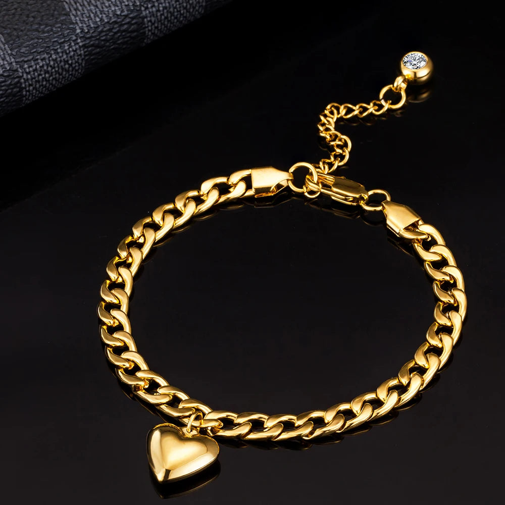 Cuban Link Anklet for Women | Gold Stainless Steel
