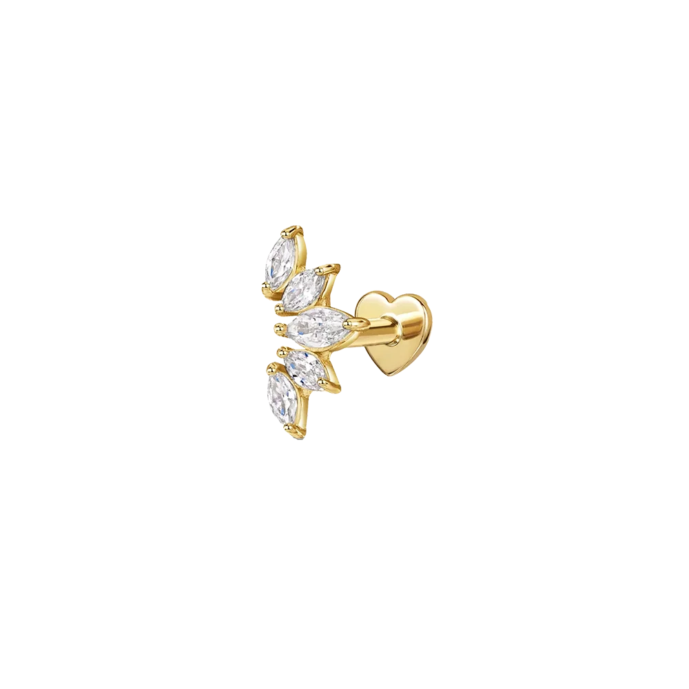 925 Sterling Silver Crown Horse Eye Zircon Heart
