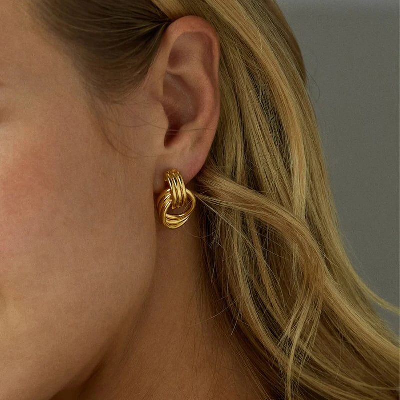 Vintage Glossy Knot Earrings | Stainless Steel Gift
