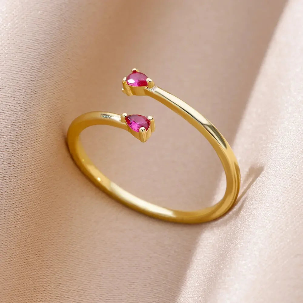 STYLE STEEL Crystal Love Ring