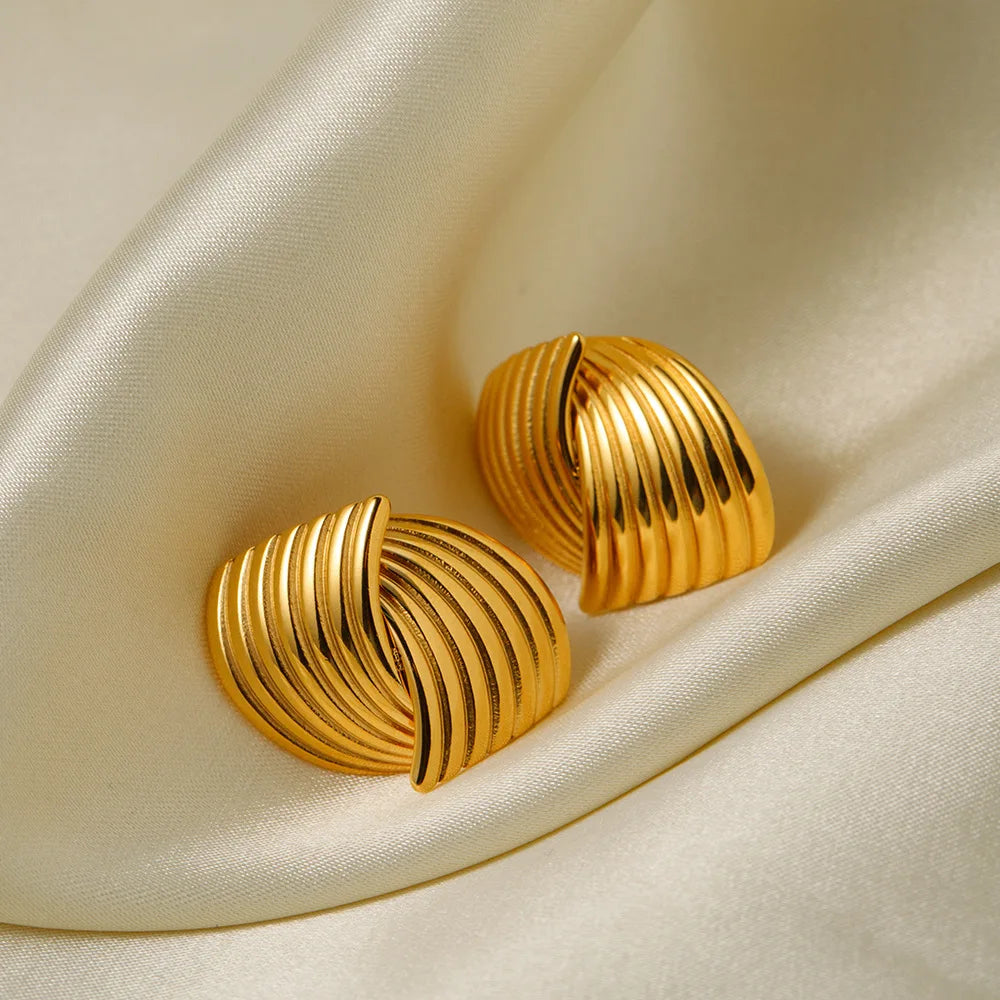 Vintage Glossy Knot Earrings | Stainless Steel Gift