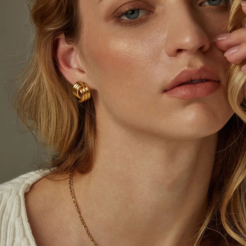 Vintage Glossy Knot Earrings | Stainless Steel Gift