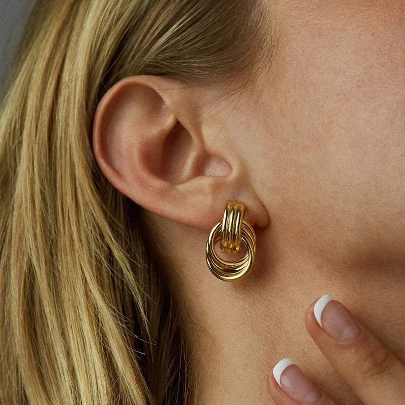Vintage Glossy Knot Earrings | Stainless Steel Gift