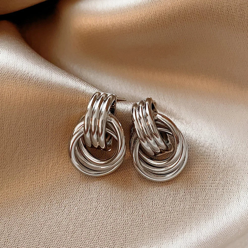 Vintage Glossy Knot Earrings | Stainless Steel Gift