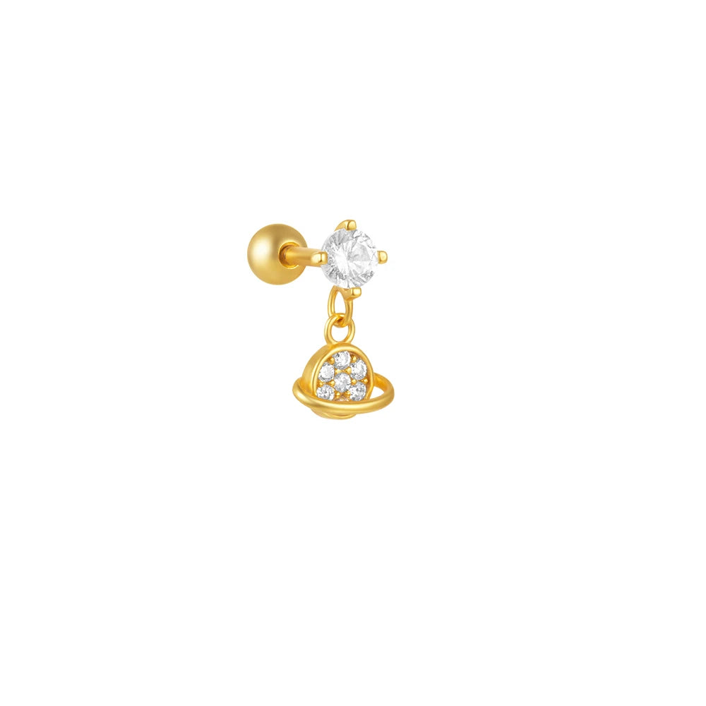 925 Sterling Silver Crown Horse Eye Zircon Heart