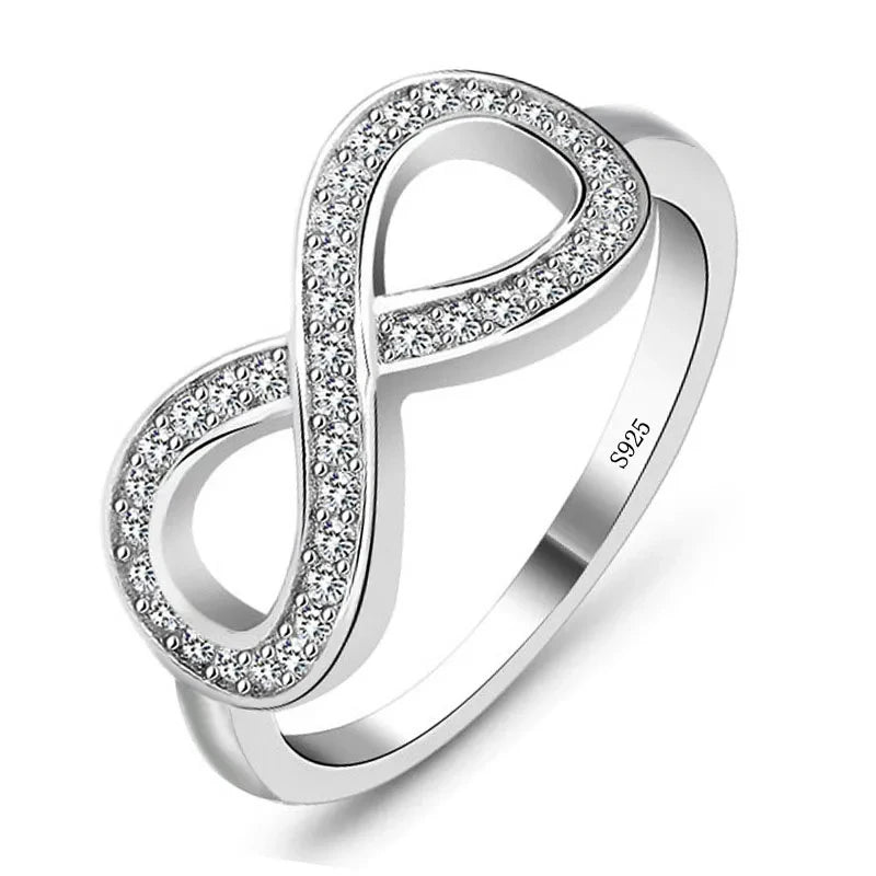 Endless Love 925 Sterling Silver Infinity Ring"
