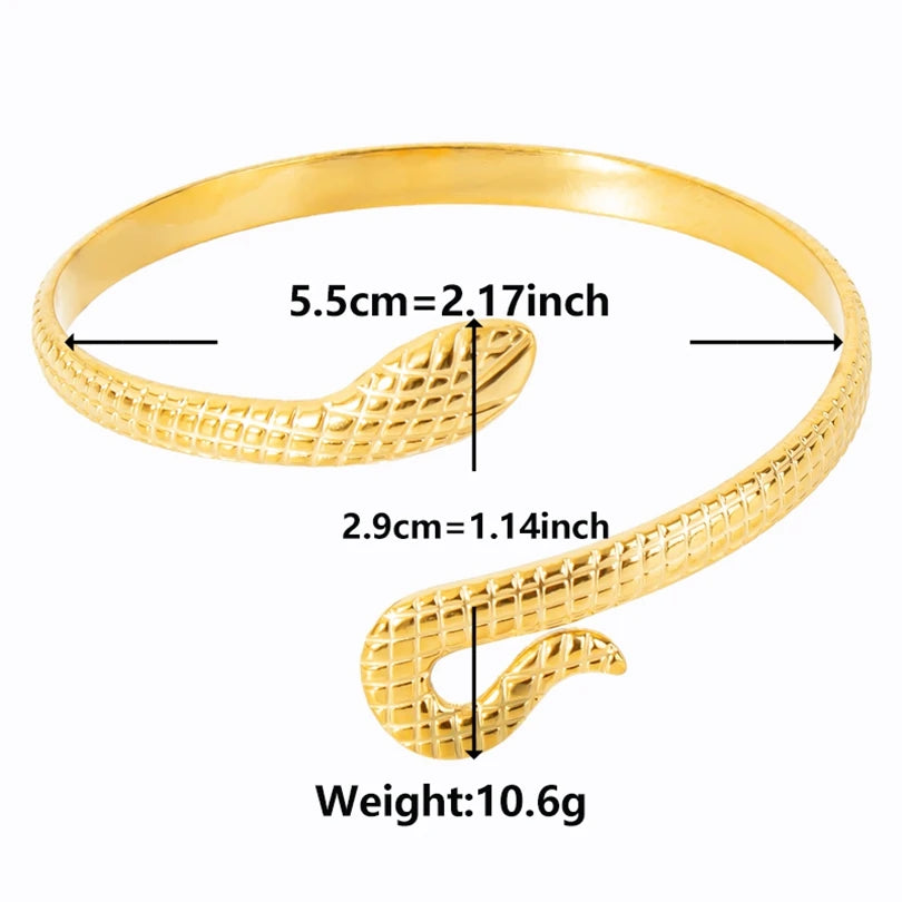 Snake Cuff – Handcrafted Stainless Steel Punk Bracelet for Women