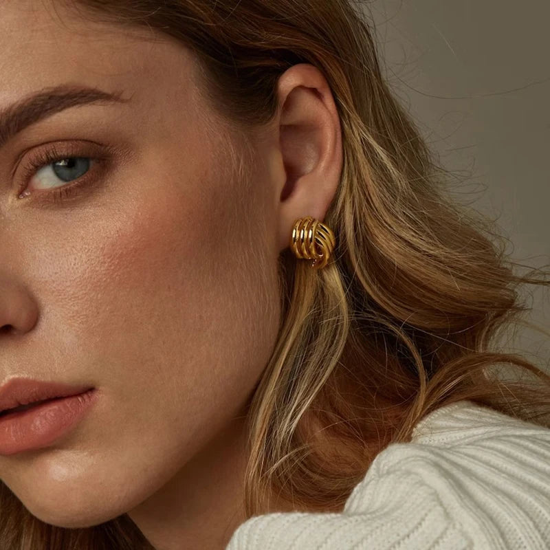 Vintage Glossy Knot Earrings | Stainless Steel Gift