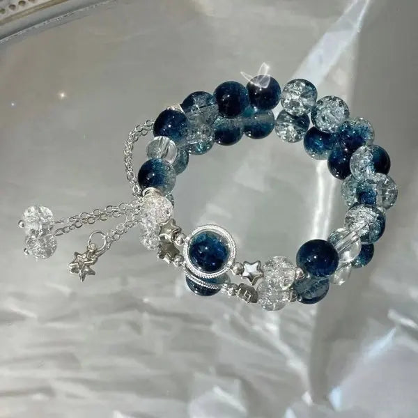 Light Luxury Purple Glass Crystal Beaded Bracelets