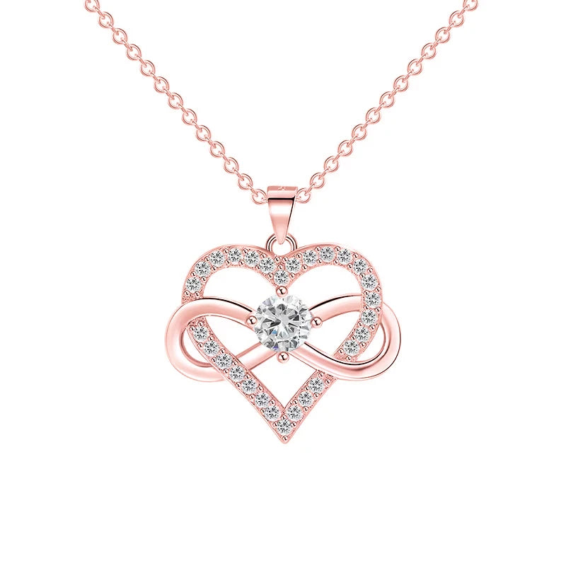 Luxury Infinity Love Heart Zircon Necklace Her