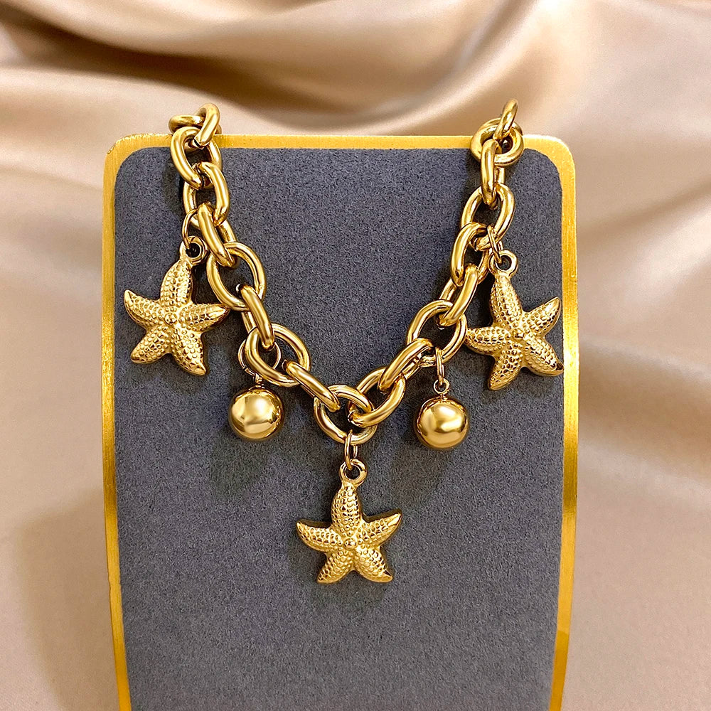 Stainless Steel Starfish Whisper Bangle