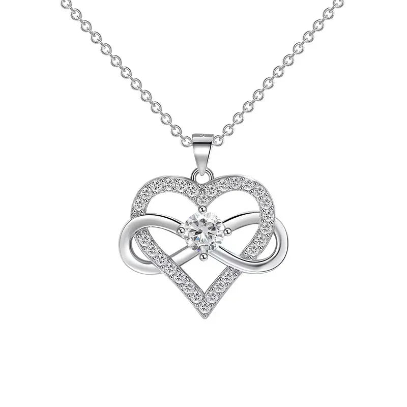 Luxury Infinity Love Heart Zircon Necklace Her