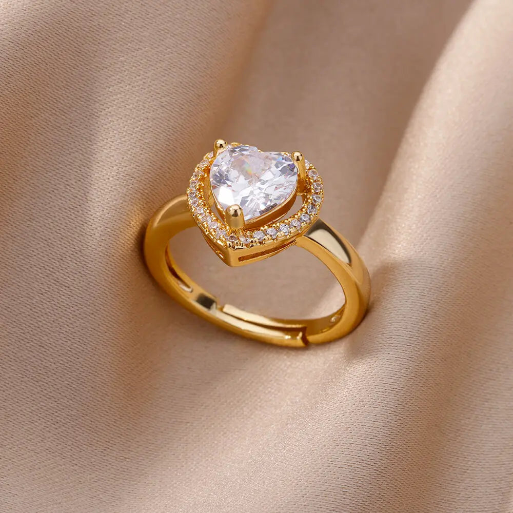 STYLE STEEL Crystal Love Ring