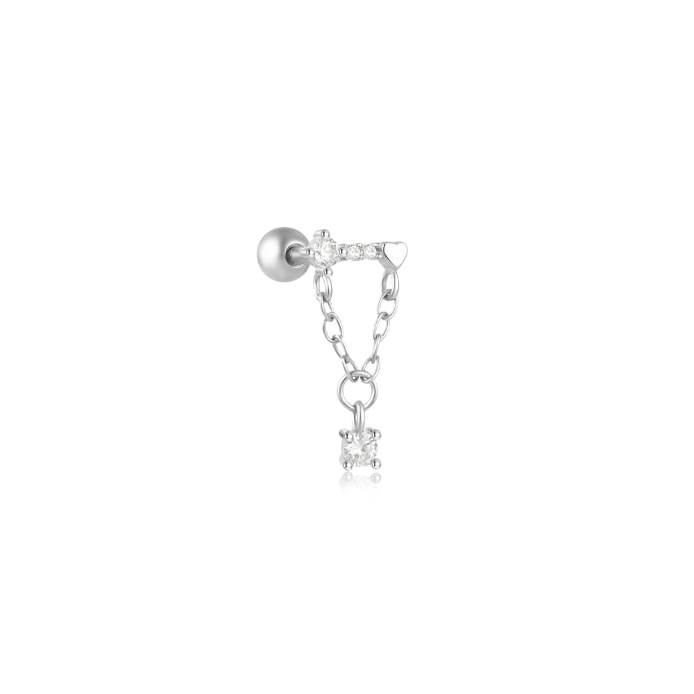 925 Sterling Silver Crown Horse Eye Zircon Heart