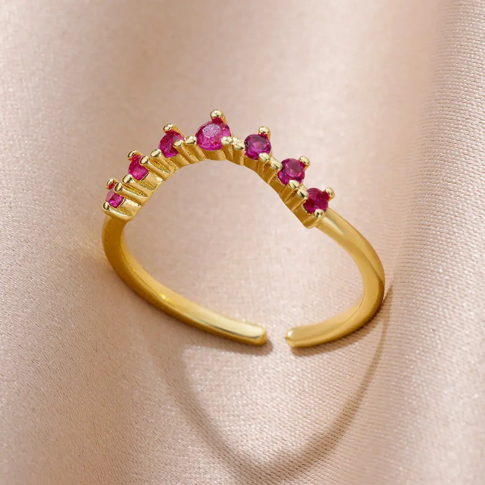 STYLE STEEL Crystal Love Ring