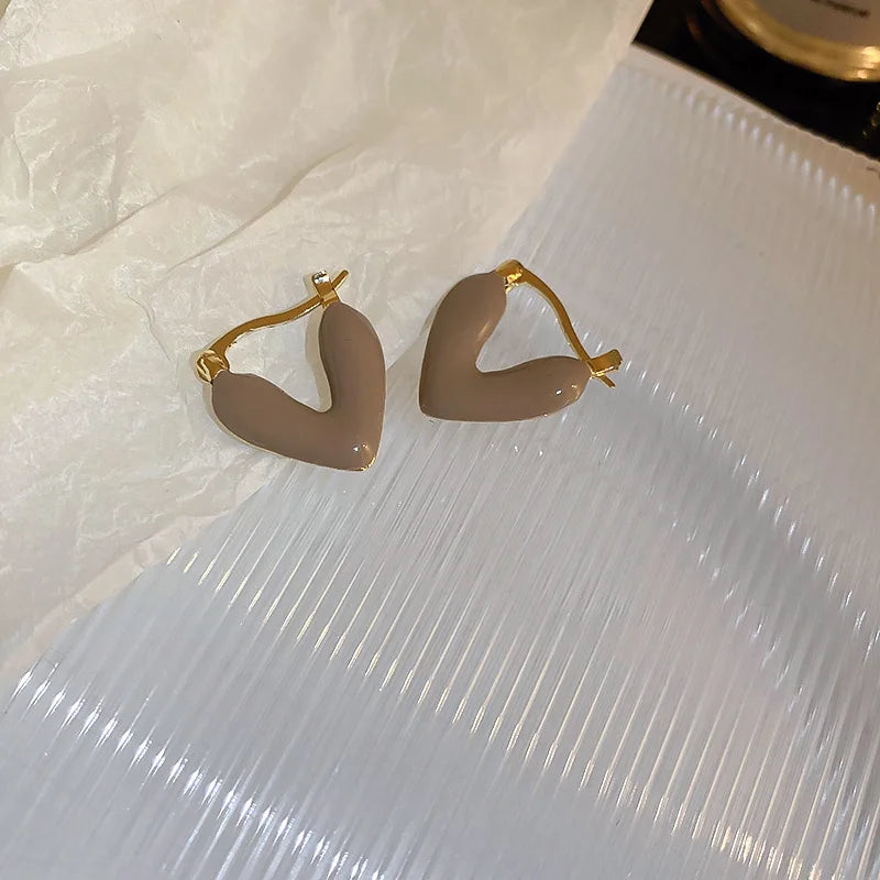 LoveHoop Red Heart Earrings – Geometric Party Jewelry