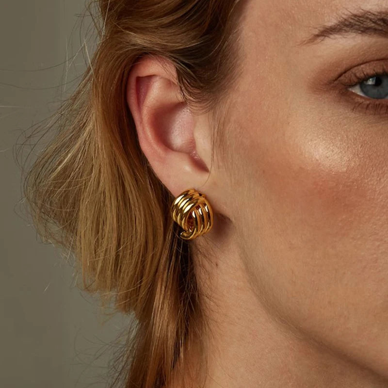 Vintage Glossy Knot Earrings | Stainless Steel Gift