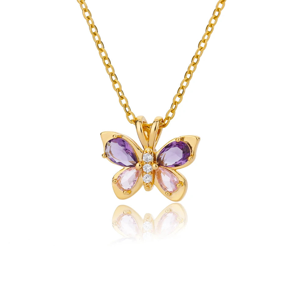 STYLESTYLE Crystal Butterfly Necklace