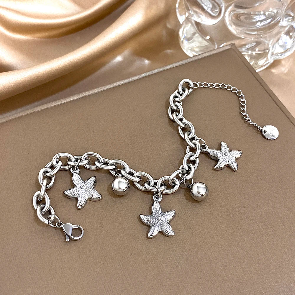Stainless Steel Starfish Whisper Bangle