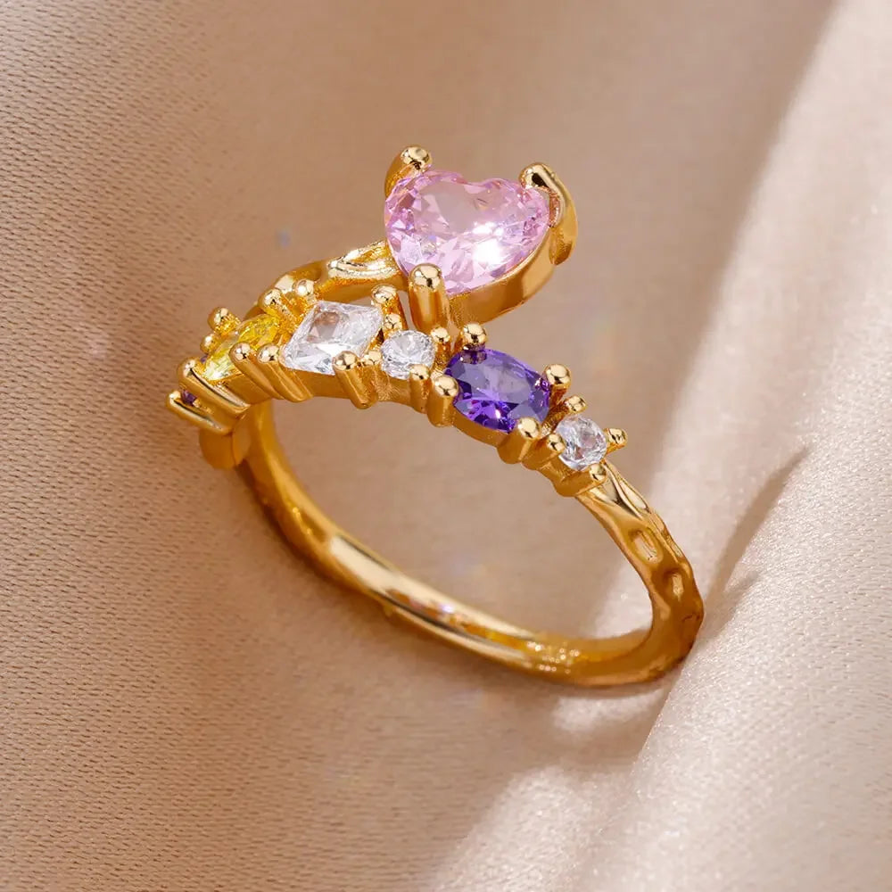 STYLE STEEL Crystal Love Ring