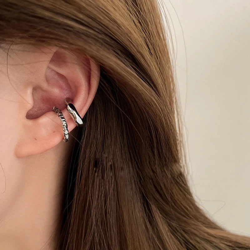Punk Style Non-Piercing Ear Cuff - Irregular Geometric Metal Fake Cartilage Earring