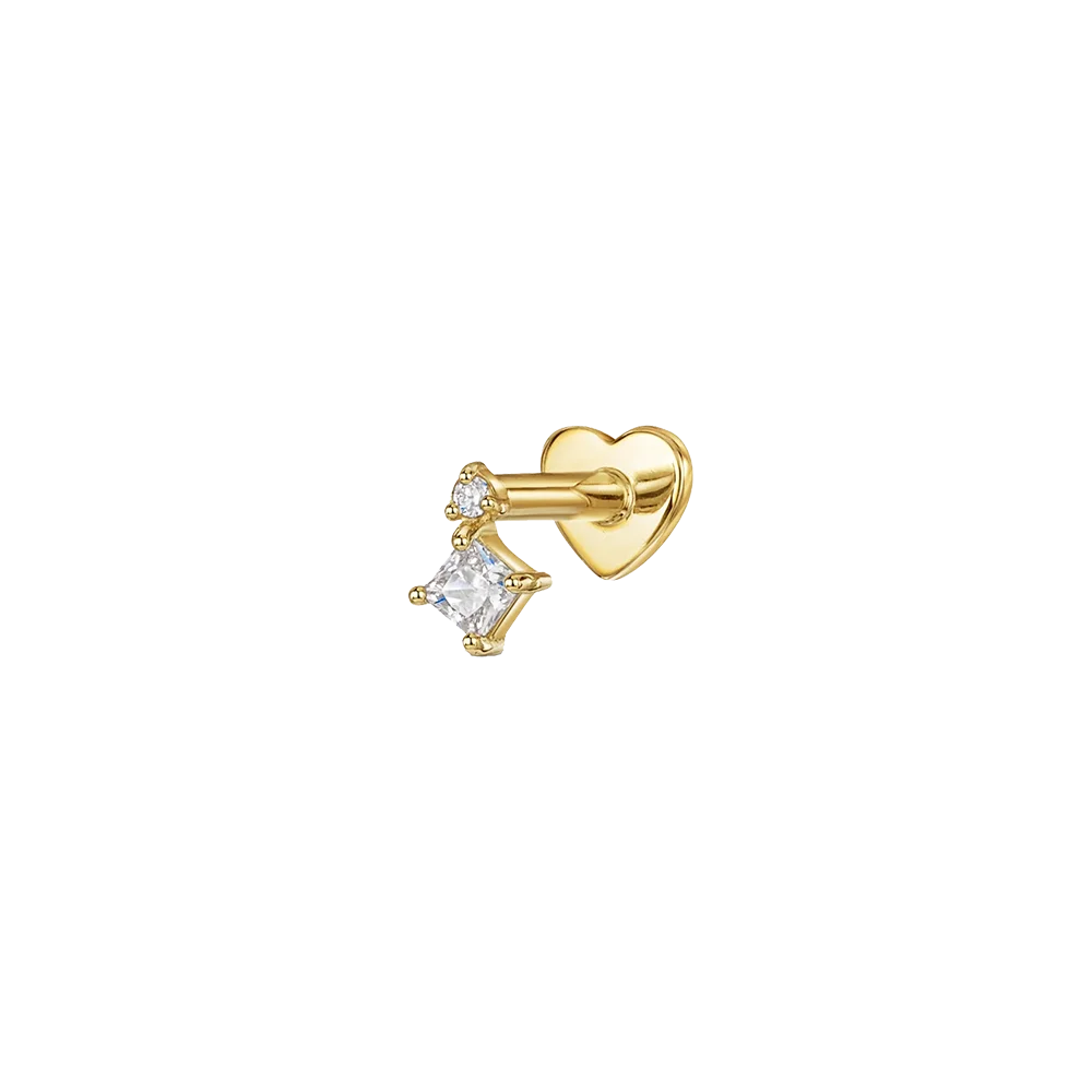 925 Sterling Silver Crown Horse Eye Zircon Heart