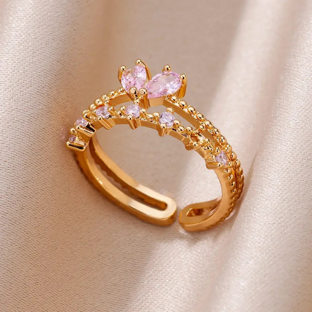 STYLE STEEL Crystal Love Ring