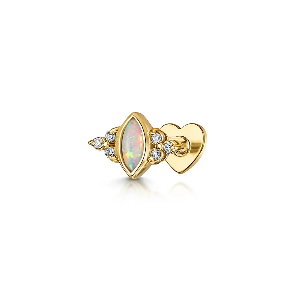 925 Sterling Silver Crown Horse Eye Zircon Heart