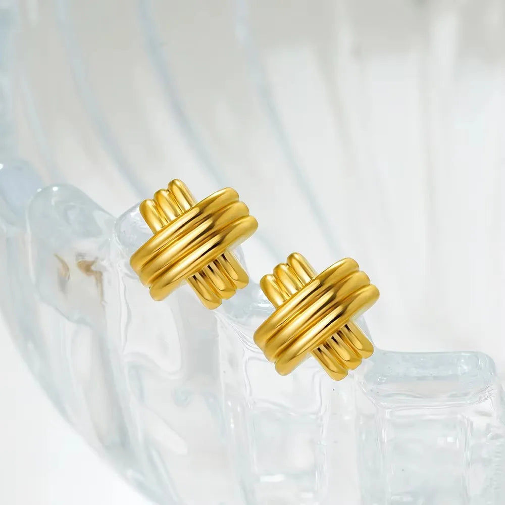 Vintage Glossy Knot Earrings | Stainless Steel Gift