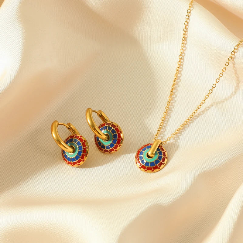 Vintage Flower Set | 316L Stainless Steel Waterproof Jewelry