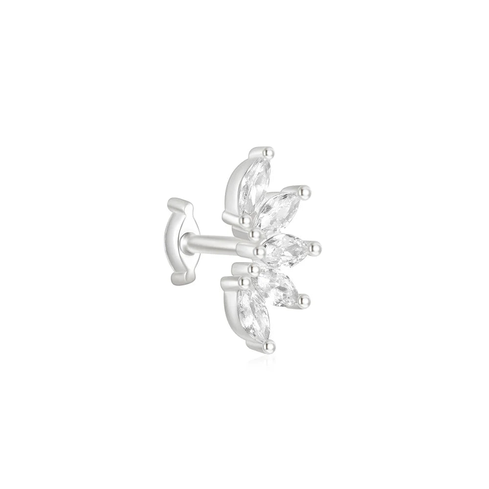 925 Sterling Silver Crown Horse Eye Zircon Heart