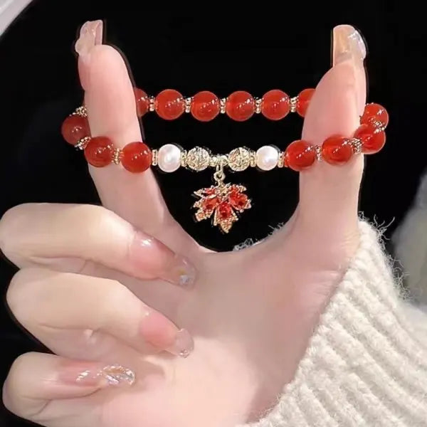 Light Luxury Purple Glass Crystal Beaded Bracelets