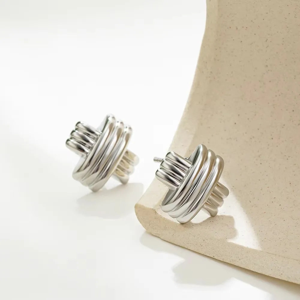 Vintage Glossy Knot Earrings | Stainless Steel Gift