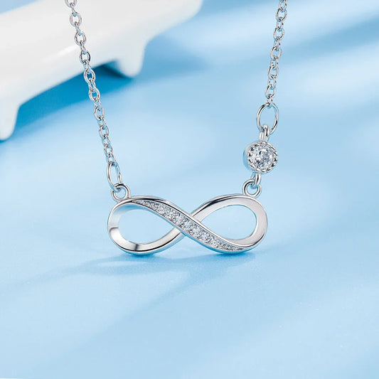 "Infinite Love Sterling Silver Zircon Necklace