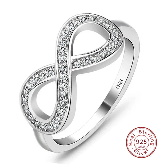 Endless Love 925 Sterling Silver Infinity Ring"
