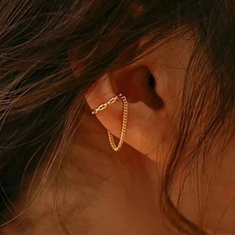 Punk Style Non-Piercing Ear Cuff - Irregular Geometric Metal Fake Cartilage Earring