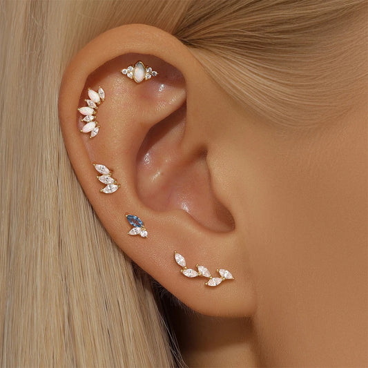 925 Sterling Silver Crown Horse Eye Zircon Heart